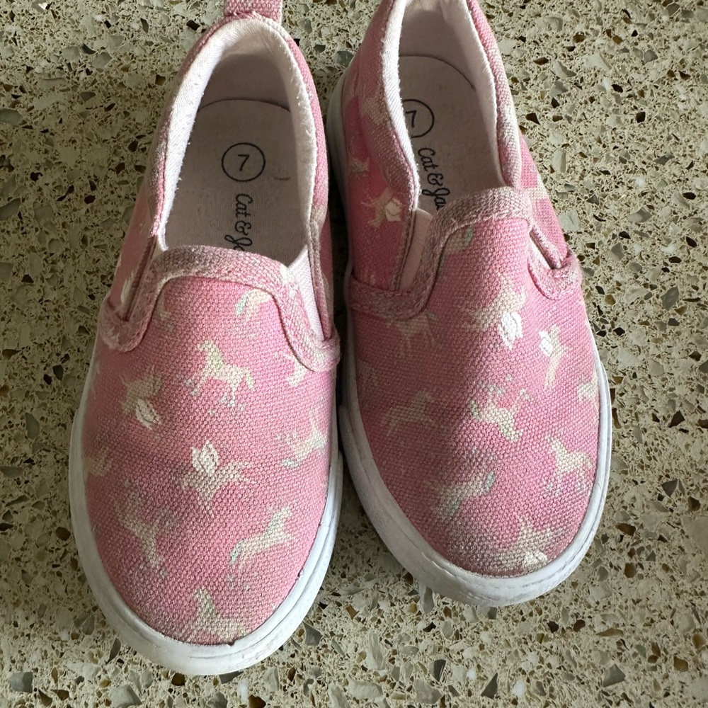 Cat & Jack Pink Unicorn Kids Slip-On Shoes